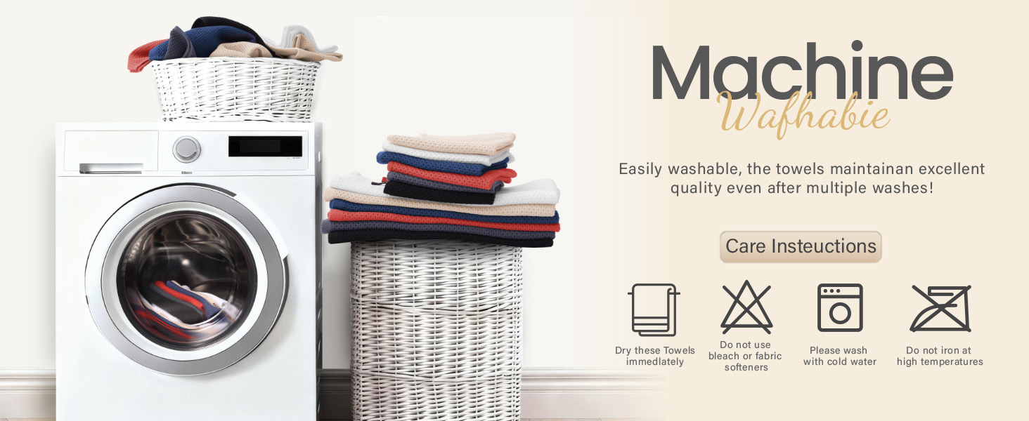 Homaxy 100% Cotton Waffle Weave Kitchen Dish Cloths, Ultra Soft Absorbent Quick Drying Dish Towels, 12 x 12 Inches, 6-Pack, Beige