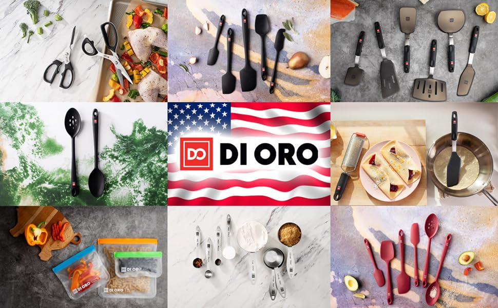 DI ORO Heavy Duty Kitchen Shears - All Purpose - Sharp Scissors for Food, Meat, & Herbs - Stainless Steel Kitchen Shears Heavy Duty & Dishwasher Safe - Bone Cutting Scissors