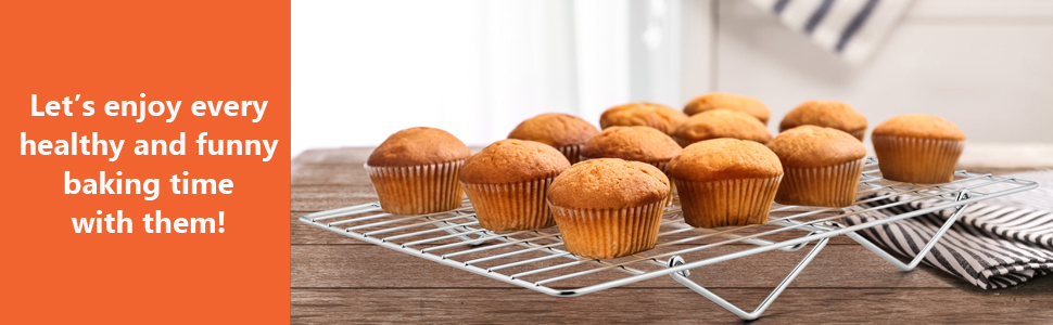 P&P CHEF Cooling Rack, 5-Tier Stainless Steel Stackable Baking Cooking Racks for Cooling Roasting Grilling, Collapsible & Heavy Duty, Oven Safe & Easy Clean, 15