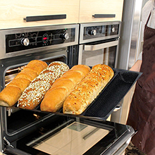 Silicone Perforated Baking Forms Sandwich Mold French Baguette Bread Pan Food Mat 5 Loaf Non-Stick Baking Liners