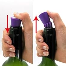 6PCS Wine Stoppers, AK1980 Silicone Reusable Sparkling Wine Bottle Stopper and Beverage Bottle Stopper with Grip Top for Keep the Wine Fresh