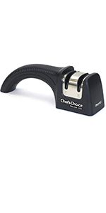 Chef'sChoice Manual Knife Sharpeners for 20-Degree Straight-Edge and Serrated Commercial Kitchen Pocket and Sports Knives with Diamond Abrasives Angle Control & Compact Footprint, 2-Stage, Black