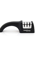 Chef'sChoice Manual Knife Sharpeners for 20-Degree Straight-Edge and Serrated Commercial Kitchen Pocket and Sports Knives with Diamond Abrasives Angle Control & Compact Footprint, 2-Stage, Black