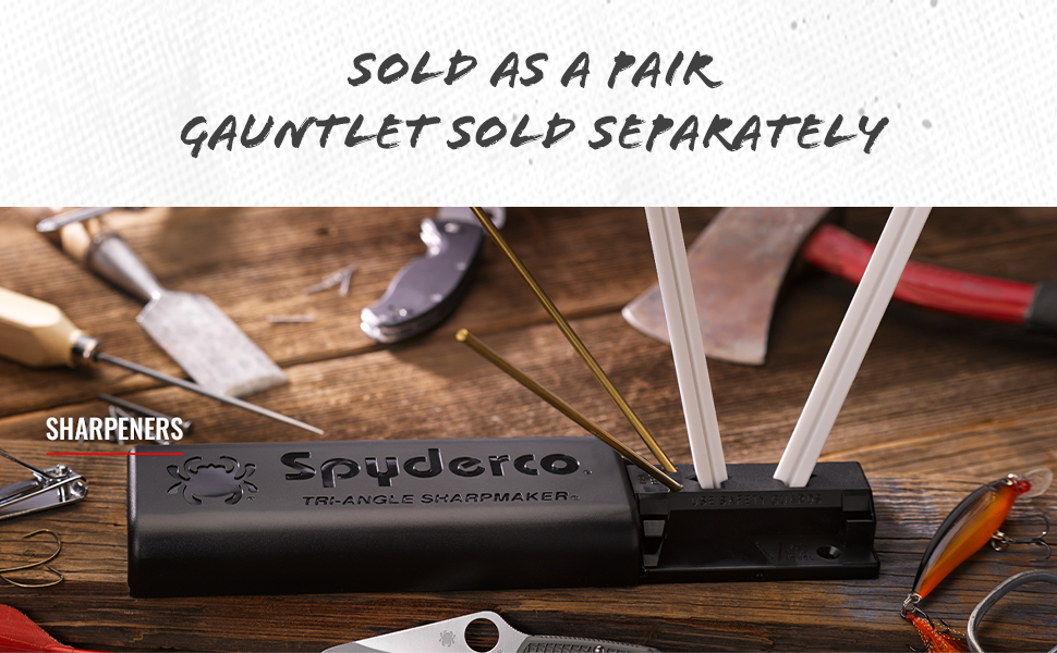 Spyderco Gauntlet Select - Easy-to-Use Knife Sharpener with Two Fine Ceramic Rods - 603F