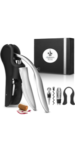 Wine Bottle Opener Wing Corkscrew, Godmorn Rose Gold Beer Bottle Opener with Wine Pourer, Cute Stainless Steel Winged Corkscrew, Pink Cork Screw Wine Accessories For Kitchen Bars Mothers Day Gift