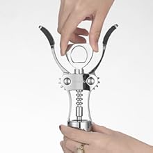 Beneno Wine Opener, Zinc Alloy Premium Wing Corkscrew with Multifunctional Bottles Opener, Sharp Wine Corkscrew with Ergonomic Non-Slip Wing Handle, Silver