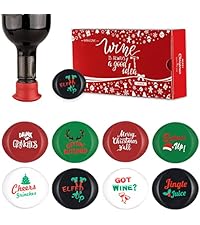 Whaline 8 Pack Funny Silicone Wine Stoppers, Reusable Wines Accessories and Wine Gifts with a Funny Saying for Wines Beer Bottles