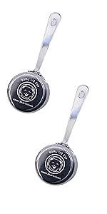 Honey Bear Kitchen 5 ml Teaspoon Measuring Scoop Spoons, Polished Stainless Steel, Set of 2