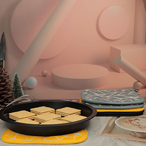 WinChange Oven Mitts and Potholders BBQ Gloves-Oven Mitts and Pot Holders Sets with Recycled Cotton Infill Silicone Non-Slip Cooking Gloves for Cooking Baking Grilling (4-Piece Set,Grey)