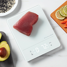 KitchenAid KQ908 Glass Surface 11 Pound Capacity Digital Kitchen and Food Scale, Scale for Food Ounces and Grams, Dry and Liquid Ingredients, Black