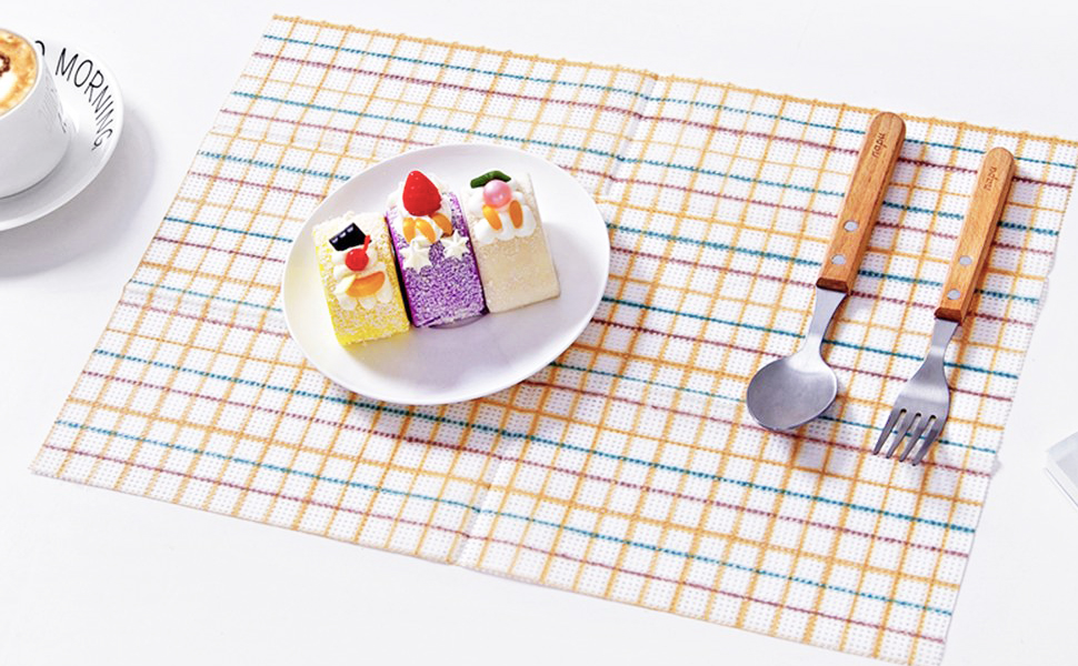 Cleaning Towels Disposable Dish Cloths Nonstick Fiber Reusable Handy Wipes House Kitchen Cleaning Cloth Wiping Rags Placemats Absorbent Dry Quickly, A Box of 30 Pcs