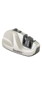 Smith's 51023 Adjustable Diamond Edge Grip Sharpener - Grey - Coarse & Fine Sharpeners - Compact - Stable Non-Slip Base – Pull Through Knife Sharpener