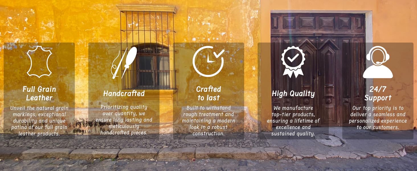 Hide & Drink Leather Coasters Set of 8, Premium Leather Table Protection for Drinks, Elegant Accessory for Home/Office, Protects Surfaces, Bourbon Table Coasters, Bar, Western (Bourbon Brown)