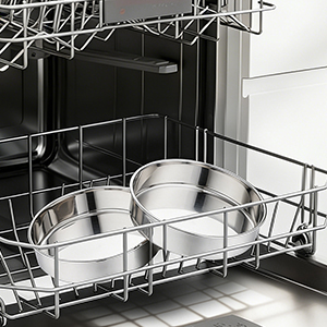 E-far 6 Inch Cake Pan Set of 3, Stainless Steel Round Smash Cake Baking Pans Tins, Non-Toxic & Healthy, Mirror Finish & Dishwasher Safe