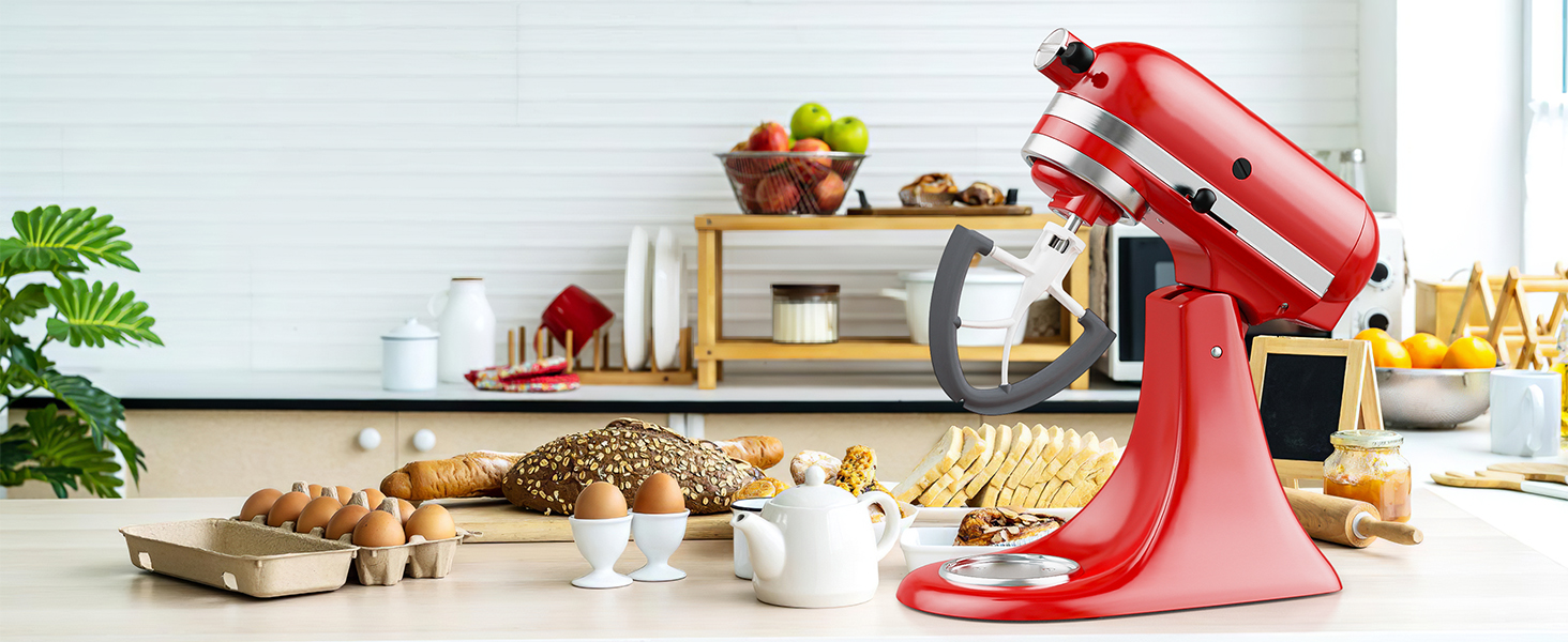 Flex Edge Beater for KitchenAid Mixer, 4.5-5 Quart for KitchenAid Mixer Attachments, Fits Tilt-Head for Kitchen Aid Paddle with Scraper for Kitchen Aid Accessories and Attachments by HOZODO