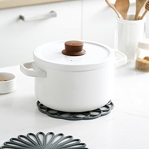 Set of 3 Silicone Trivet Mat - Non-Slip & Heat Resistant Modern Kitchen Hot Pads for Table & Countertop - Trivet for Hot Dishes, Turquoise