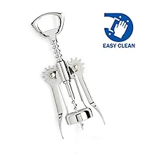 Cooking Light Premium Stainless Steel Wine, Professional and Portable Bottle Opener, All-in-One Winged Corkscrew, Black, Model:Wing Wine Opener