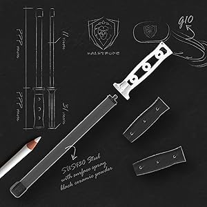 Dalstrong Honing Rod - 10 inch - G10 Handle - Stainless Steel Core - Scratch-Free Ceramic Coating - Kitchen Knife Sharpener Chef Knife Polish - Professional Honing Steel - Sharpening Rod