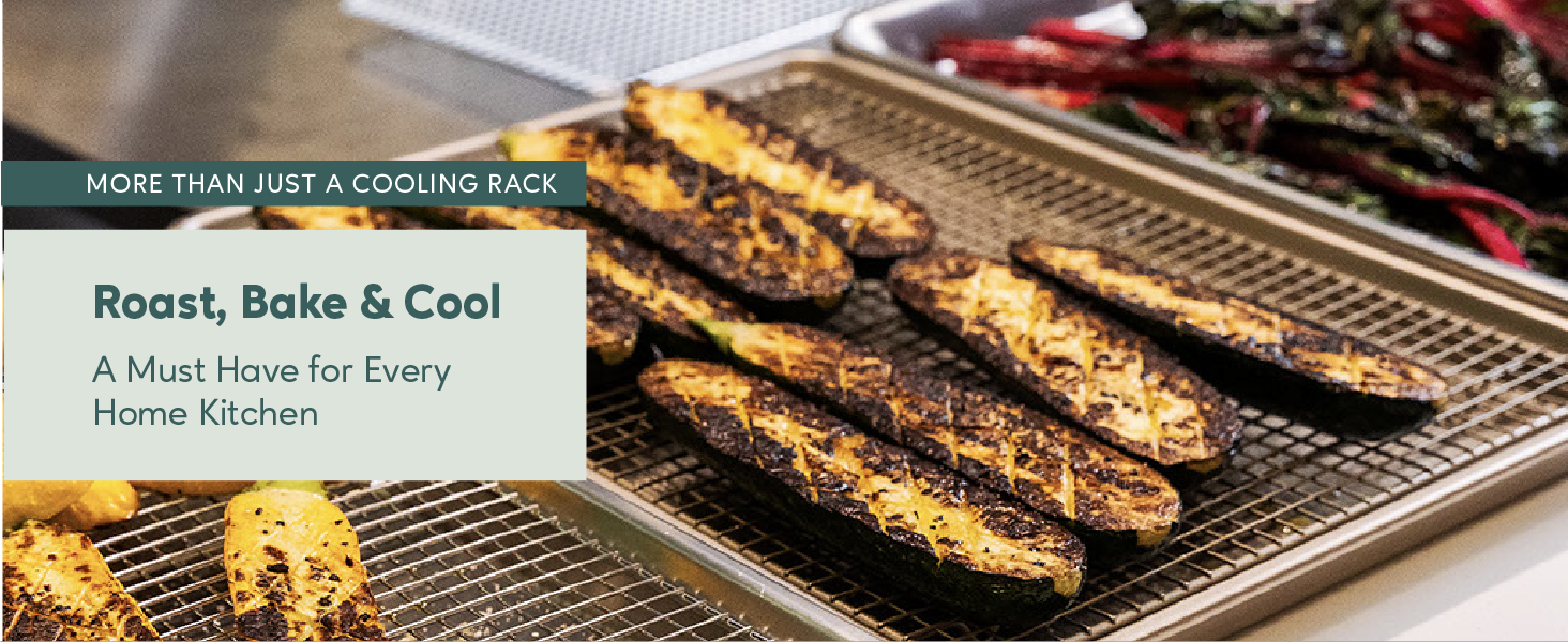 Ultra Cuisine Oven-Safe, Dishwasher-Safe 100% Stainless Steel Cooling and Baking Rack Set Heavy Duty Tight-Wire - 11.5 x 16.5-inch - Set of 2 - Half Sheet Pan Cooling Racks