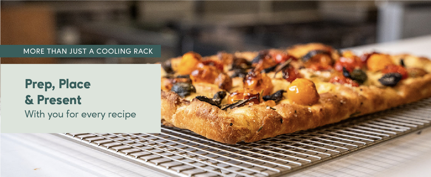 Ultra Cuisine Oven-Safe, Dishwasher-Safe 100% Stainless Steel Cooling and Baking Rack Set Heavy Duty Tight-Wire - 11.5 x 16.5-inch - Set of 2 - Half Sheet Pan Cooling Racks