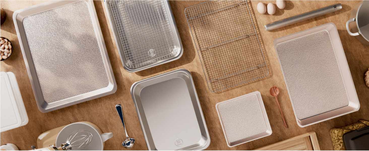 Ultra Cuisine Oven-Safe, Dishwasher-Safe 100% Stainless Steel Cooling and Baking Rack Set Heavy Duty Tight-Wire - 11.5 x 16.5-inch - Set of 2 - Half Sheet Pan Cooling Racks