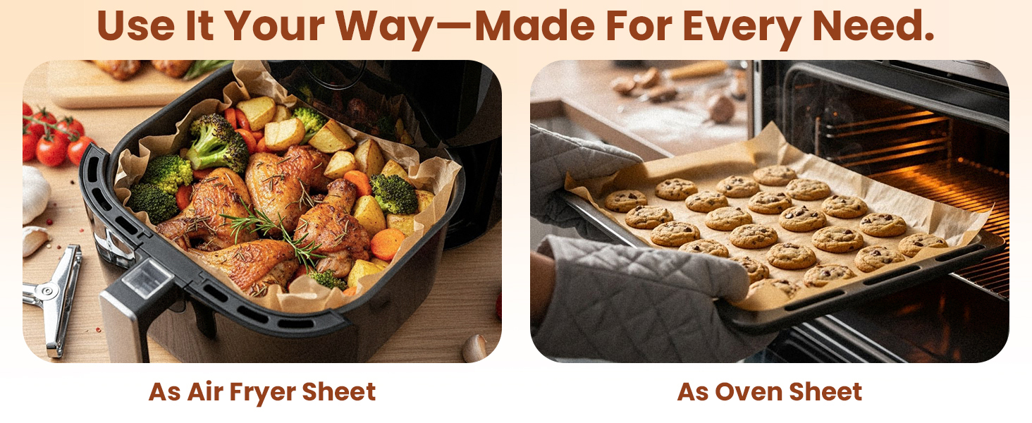 200 Pcs Parchment Paper Sheets, 12 x 16 Inch, Precut Non-Stick Parchment Sheets for Baking, Cooking, Grilling, Air Fryer and Steaming - Unbleached, Fit for Half Sheet Pans