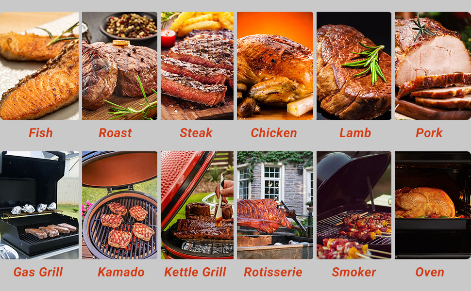 INKBIRD WiFi Meat Thermometer for Grilling, Unlimited Rang Rechargeable BBQ Thermometer APP Calibration, Temp Graph Mobile Notification, 4 Colorful Probes Food Thermometer for Pellet Smoker Oven