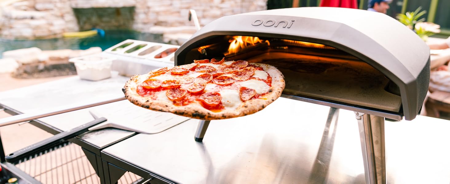 ooni Pizza Turning Peel - 7 Inch Aluminum Perforated Pizza Peel, Lightweight Metal Pizza Turner with Long Handle, Pizza Tools, Pizza Oven Accessories