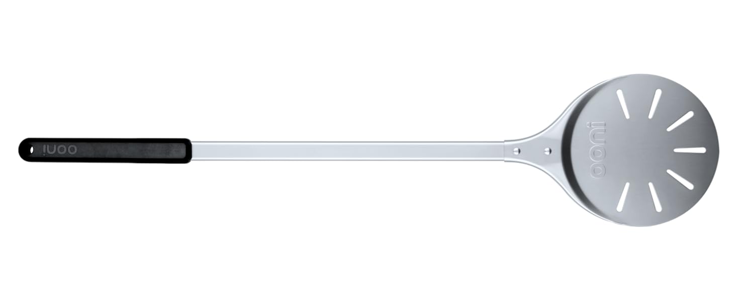 ooni Pizza Turning Peel - 7 Inch Aluminum Perforated Pizza Peel, Lightweight Metal Pizza Turner with Long Handle, Pizza Tools, Pizza Oven Accessories