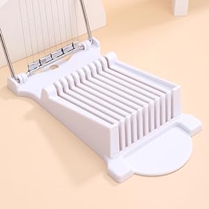 NVTED Slicer, Luncheon Meat Slicer Boiled Egg Fruit Soft Cheese Butter Slicers Cutter, Stainless Steel Wires, Cuts 10 Slices (White)
