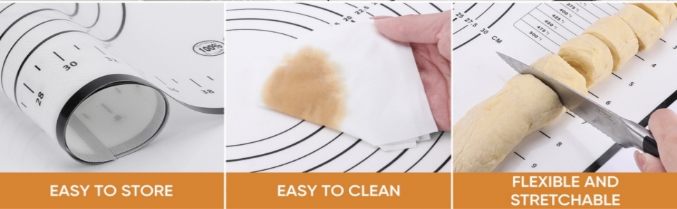 Rolling Pin nonstick and Silicone Baking Pastry Mat combo kit, Adjustable Rolling Pin With Thickness Rings for Baking Fondant, Pizza, Pie, Pastry, Pasta, Dough, Cookies (red)