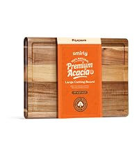SMIRLY Wooden Cutting Boards For Kitchen Meal Prep & Serving - Bamboo Cutting Board Set with Holder, Charcuterie & Chopping Board, Wood Cutting Board Set, Kitchen Gadgets