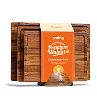 SMIRLY Wooden Cutting Boards For Kitchen Meal Prep & Serving - Bamboo Cutting Board Set with Holder, Charcuterie & Chopping Board, Wood Cutting Board Set, Kitchen Gadgets