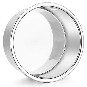 E-far 4 Inch Small Cake Pan Set of 3, Stainless Steel Mini Round Smash Cake Baking Pans, Non-Toxic & Healthy, Mirror Finish & Dishwasher Safe