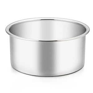 E-far 4 Inch Small Cake Pan Set of 3, Stainless Steel Mini Round Smash Cake Baking Pans, Non-Toxic & Healthy, Mirror Finish & Dishwasher Safe