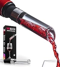 VINABON Vacuum Wine Stopper Set [Pack of 2] - Updated 2026 Preserves Freshness and Flavor for 15 Days. Improved One Pump Button Design, 100% Leak Proof Seal in Any Position. Includes WineGuide eBook
