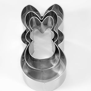Easter Bunny Cookie Cutter Set -3 Pieces - Stainless Steel Assorted Sizes