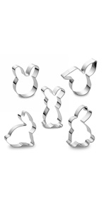 Easter Bunny Cookie Cutter Set -3 Pieces - Stainless Steel Assorted Sizes