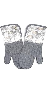 Pot Holders Set of 3 Silicone Printing Non Slip Heat Resistant, Yarm-Dyed Hot Pads Cotton Home Kitchen Cooking Barbecue Microwave Women Men Machine Washable BBQ Grilling. (Gray Potholders)