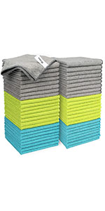 AIDEA Microfiber Cleaning Cloth White 50PK, Cleaning Rags, Lint Free Microfiber Towels, Kitchen Towels Dusting Cloth, Wash Cloths, Dish Rags White, 12