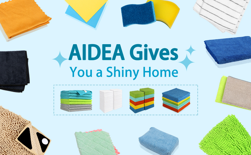 AIDEA Microfiber Cleaning Cloth White 50PK, Cleaning Rags, Lint Free Microfiber Towels, Kitchen Towels Dusting Cloth, Wash Cloths, Dish Rags White, 12