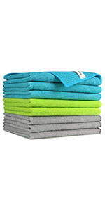 AIDEA Microfiber Cleaning Cloth White 50PK, Cleaning Rags, Lint Free Microfiber Towels, Kitchen Towels Dusting Cloth, Wash Cloths, Dish Rags White, 12