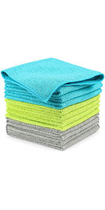 AIDEA Microfiber Cleaning Cloth White 50PK, Cleaning Rags, Lint Free Microfiber Towels, Kitchen Towels Dusting Cloth, Wash Cloths, Dish Rags White, 12