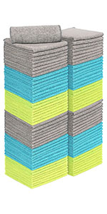 AIDEA Microfiber Cleaning Cloth White 50PK, Cleaning Rags, Lint Free Microfiber Towels, Kitchen Towels Dusting Cloth, Wash Cloths, Dish Rags White, 12