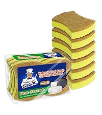 MR.SIGA Non-Scratch Cellulose Scrub Sponge, Dual-Sided Dishwashing Sponge for Kitchen, 12 Pack