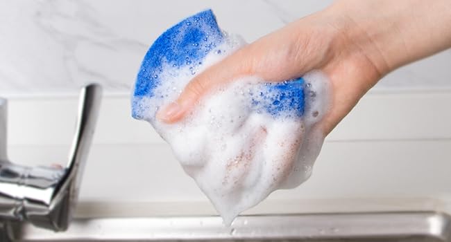 MR.SIGA Non-Scratch Cellulose Scrub Sponge, Dual-Sided Dishwashing Sponge for Kitchen, 12 Pack