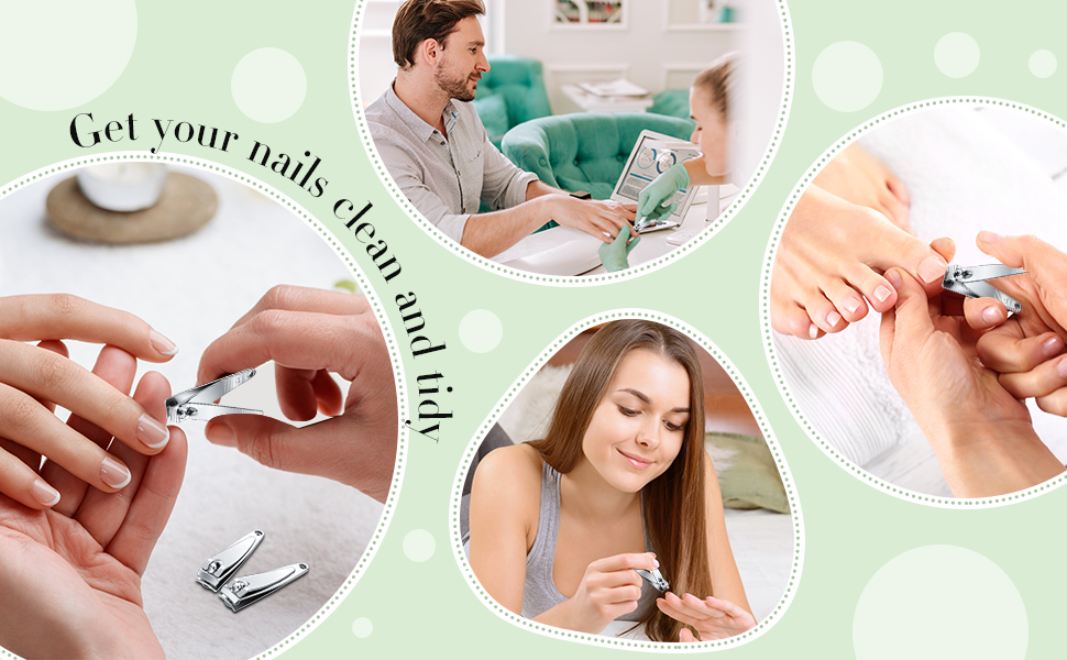 Mudder 100 Pieces Nail Clippers Set Bulk for Men Women, Silver Ultra Sharp Stainless Steel Fingernail Toenail Clippers Flat Portable Travel Sturdy Trimmer Manicure with Keychain Hole for Home Hotel