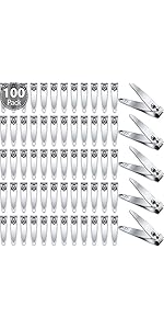 Mudder 100 Pieces Nail Clippers Set Bulk for Men Women, Silver Ultra Sharp Stainless Steel Fingernail Toenail Clippers Flat Portable Travel Sturdy Trimmer Manicure with Keychain Hole for Home Hotel