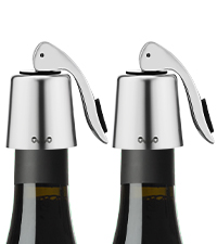 OWO Stainless Steel Wine Bottle Stopper, Reusable Wine Saver with Silicone Seal, Decorative Bottle Sealer, Keeps Fresh (Rosegold, 1 Pack)