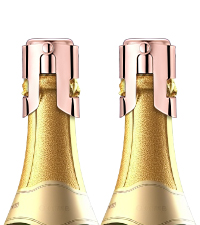 OWO Stainless Steel Wine Bottle Stopper, Reusable Wine Saver with Silicone Seal, Decorative Bottle Sealer, Keeps Fresh (Rosegold, 1 Pack)